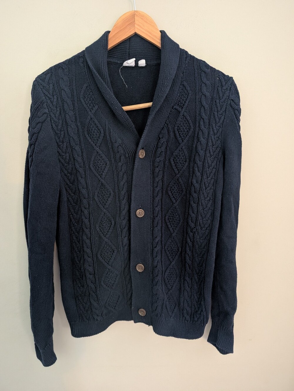 Gap Navy Cable Knit Aran Cardigan Size 14-16